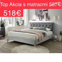 AKCIA Čalouněná postel Žanet 180×200 s matracmi 